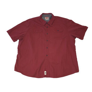 Wrangler Men's Classic Red Short Sleeve ButtonDown Shirt Size 3XL M001